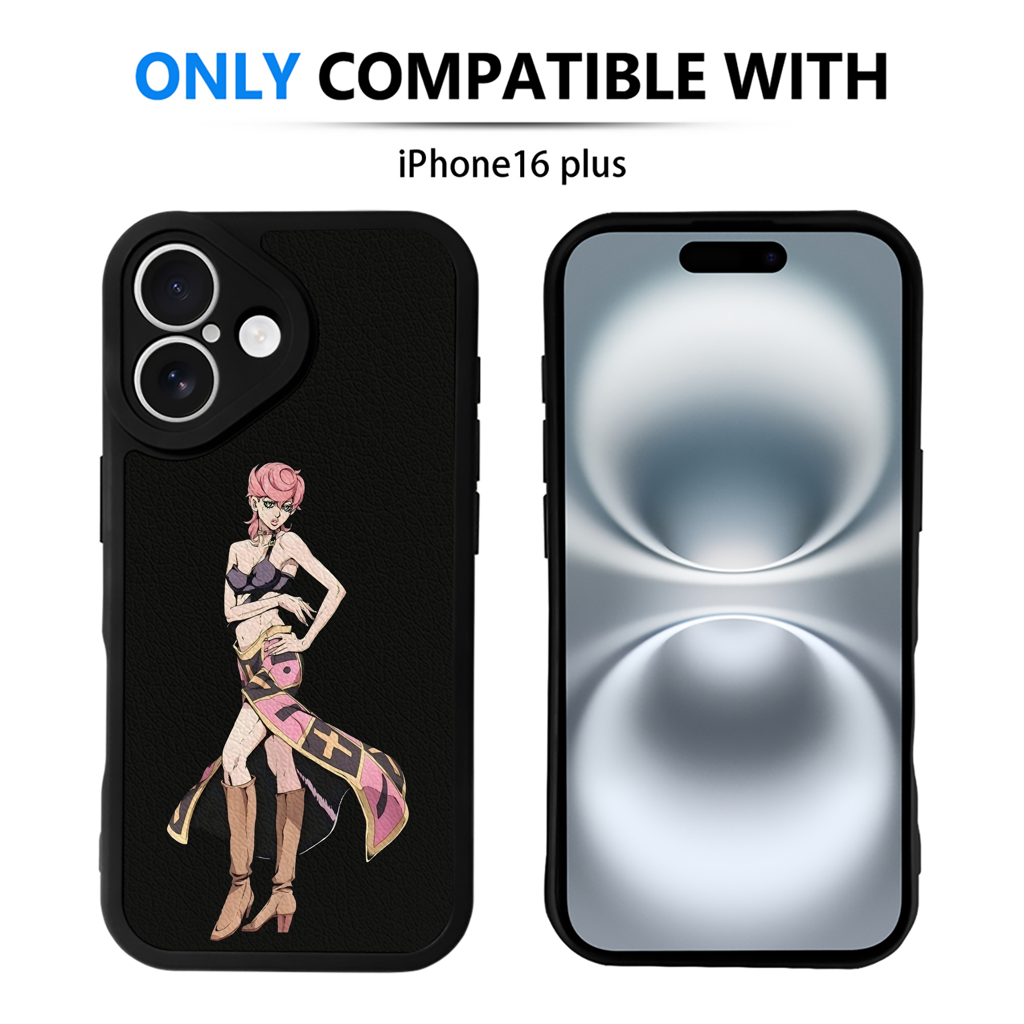 （画像用） ジョジョの奇妙な冒険 トリッシュ?ウナ JoJo's Bizarre Adventure Trish Una 【iPhone 16シリーズ対応】シリコンスマホケース（レザー調） 材質：シリコン